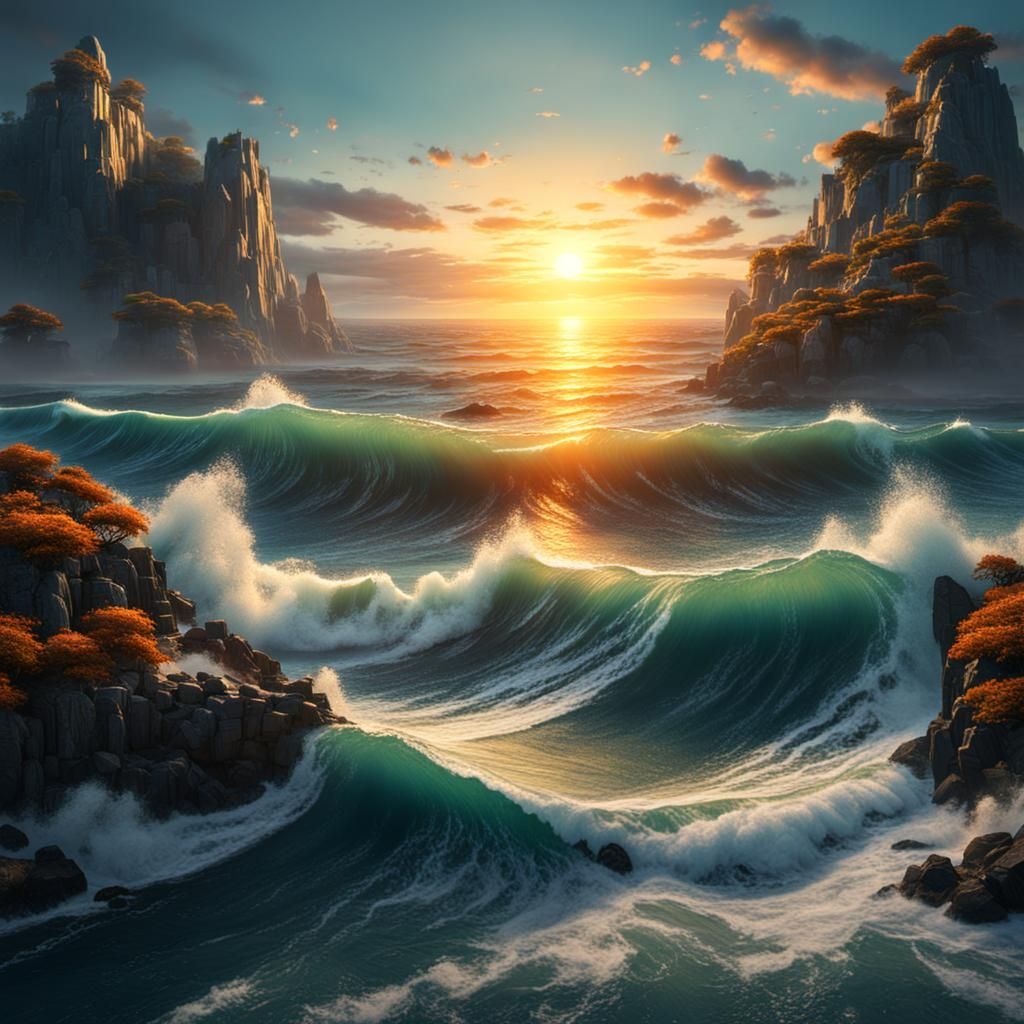 Breathtaking Sunrise on a Fantastical Sea