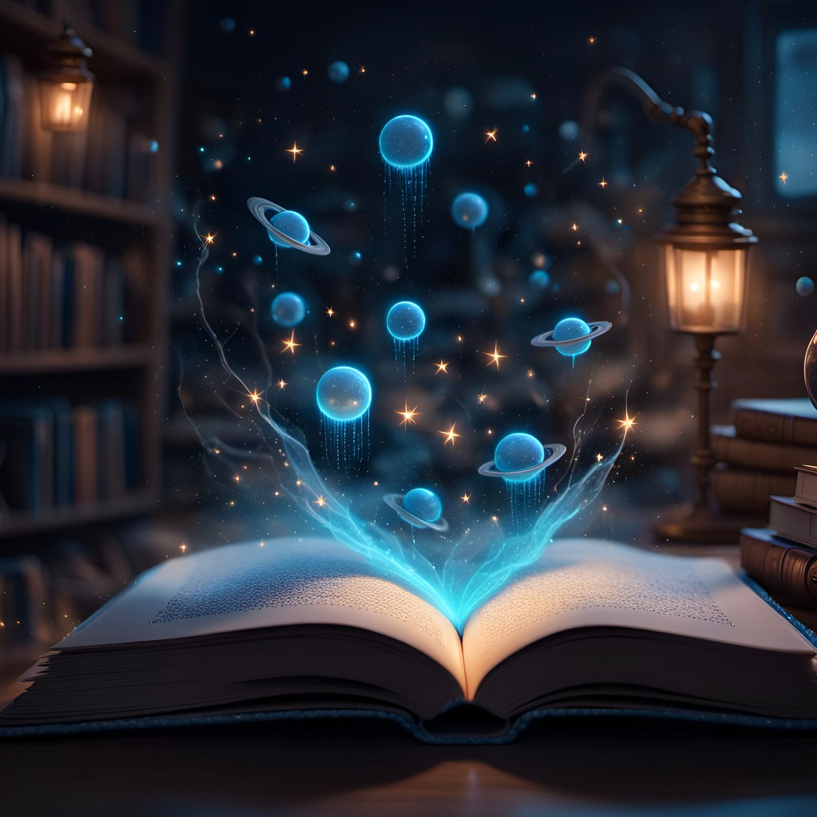 Illuminated Celestial Realm Emerges from Open Pages