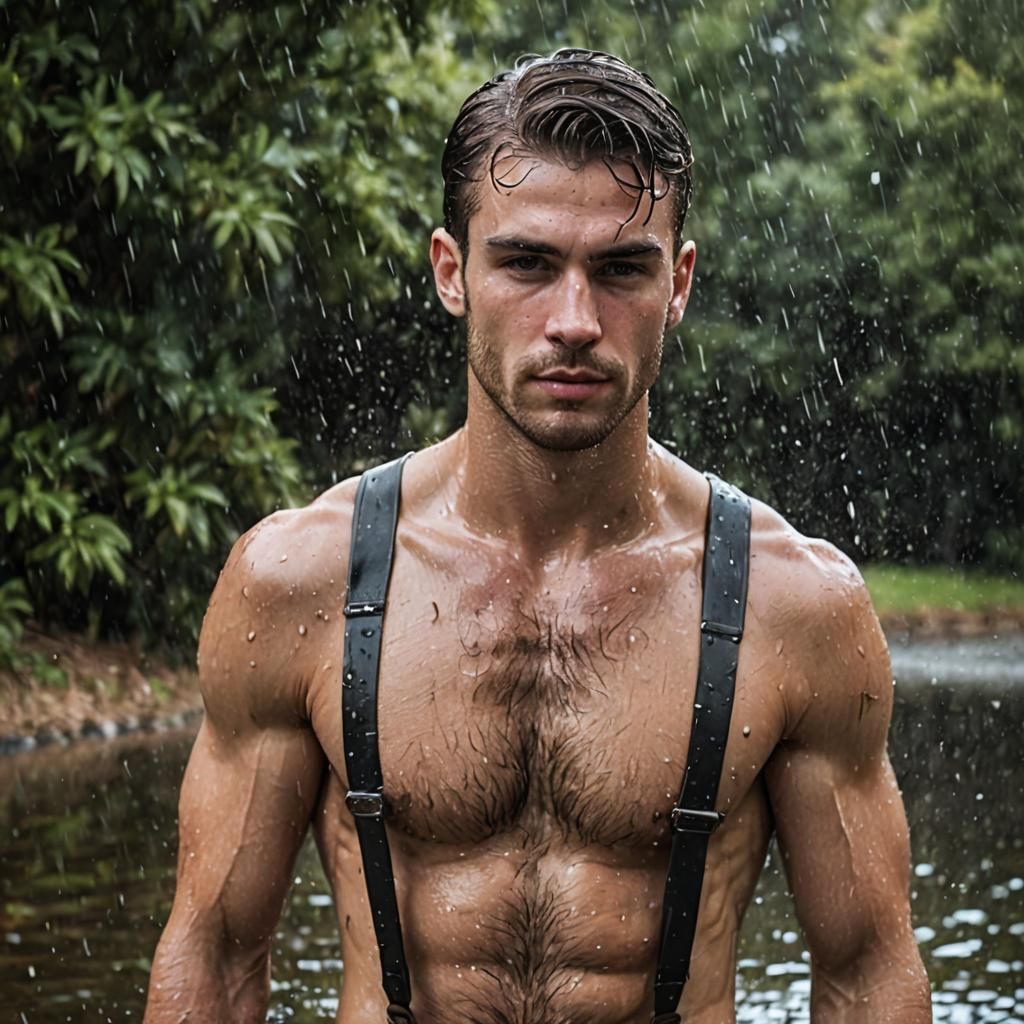 Mysterious Young Man in Ripped Suspenders