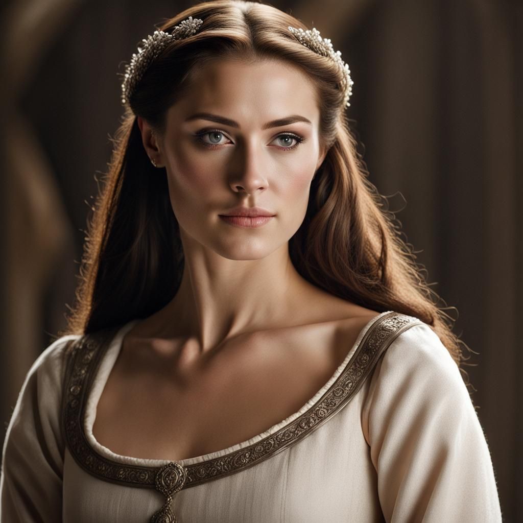 Medieval Queen in Elegant Regalia