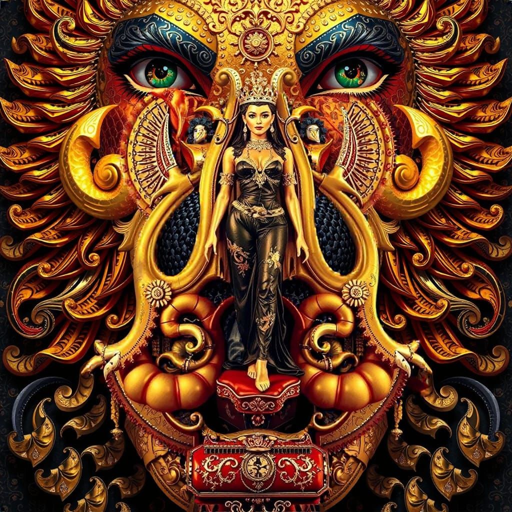 Hyperrealistic Sculpture of Abstract Forms in Vivid Colors