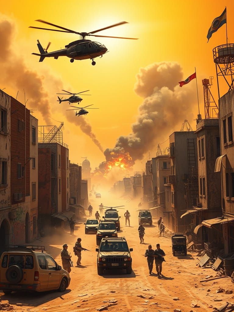 Desert Warfare in a Crumbling Cityscape