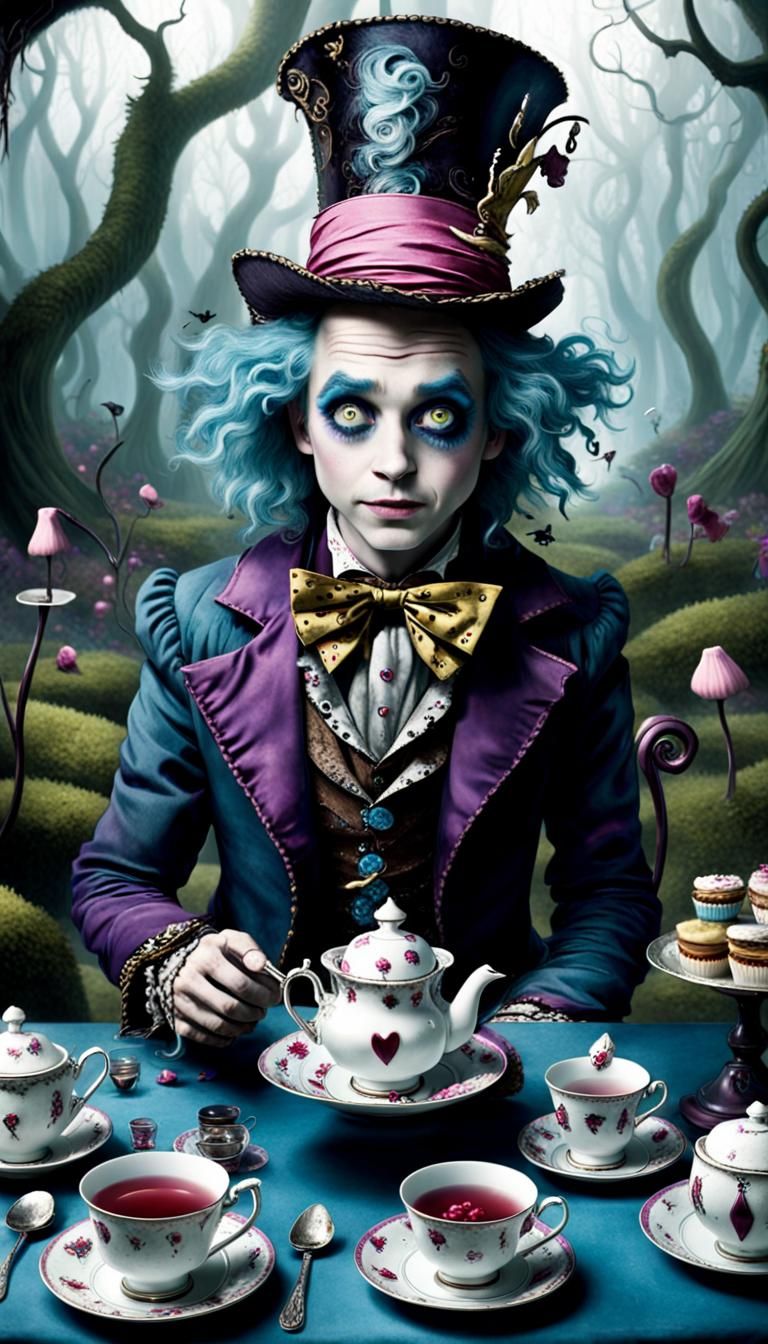 Eerie Alice Enters Tim Burton's Whimsical Mad Hatter Wonderl...