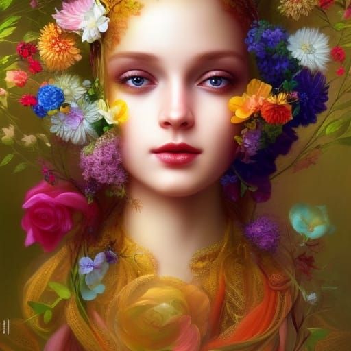 Elegant Fantasy Portrait in Imperial Colors