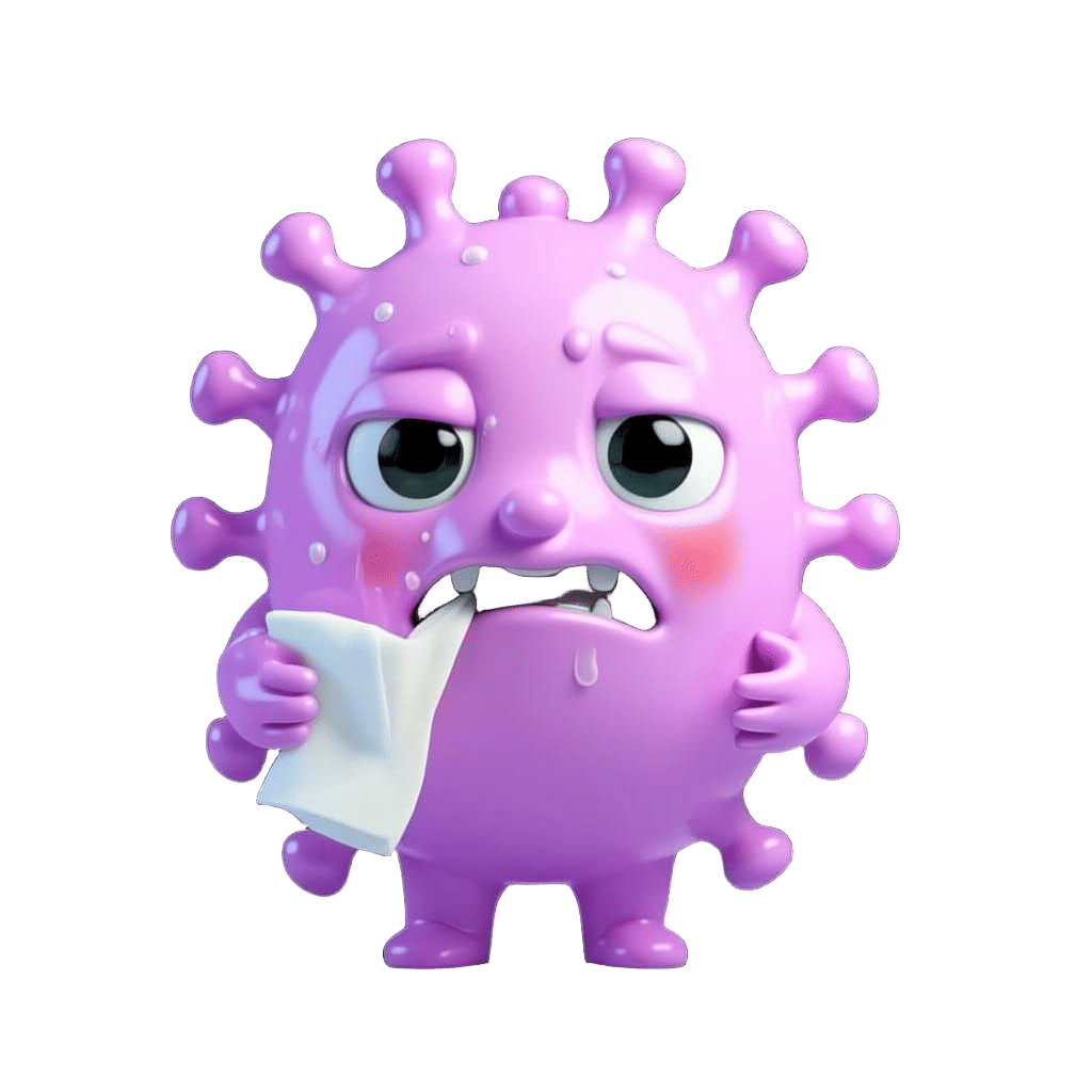 Cute Antibody Emote with Heart, Pixar Style