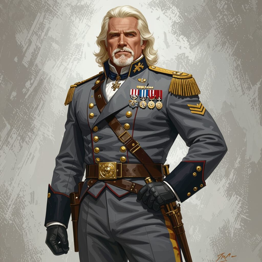 Civil War Figure in Retro-Futuristic Digital Art