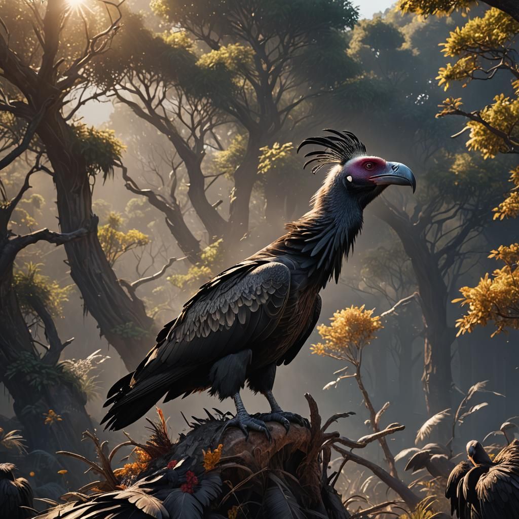 Gleaming Vulture in Splendid Sunset Hues