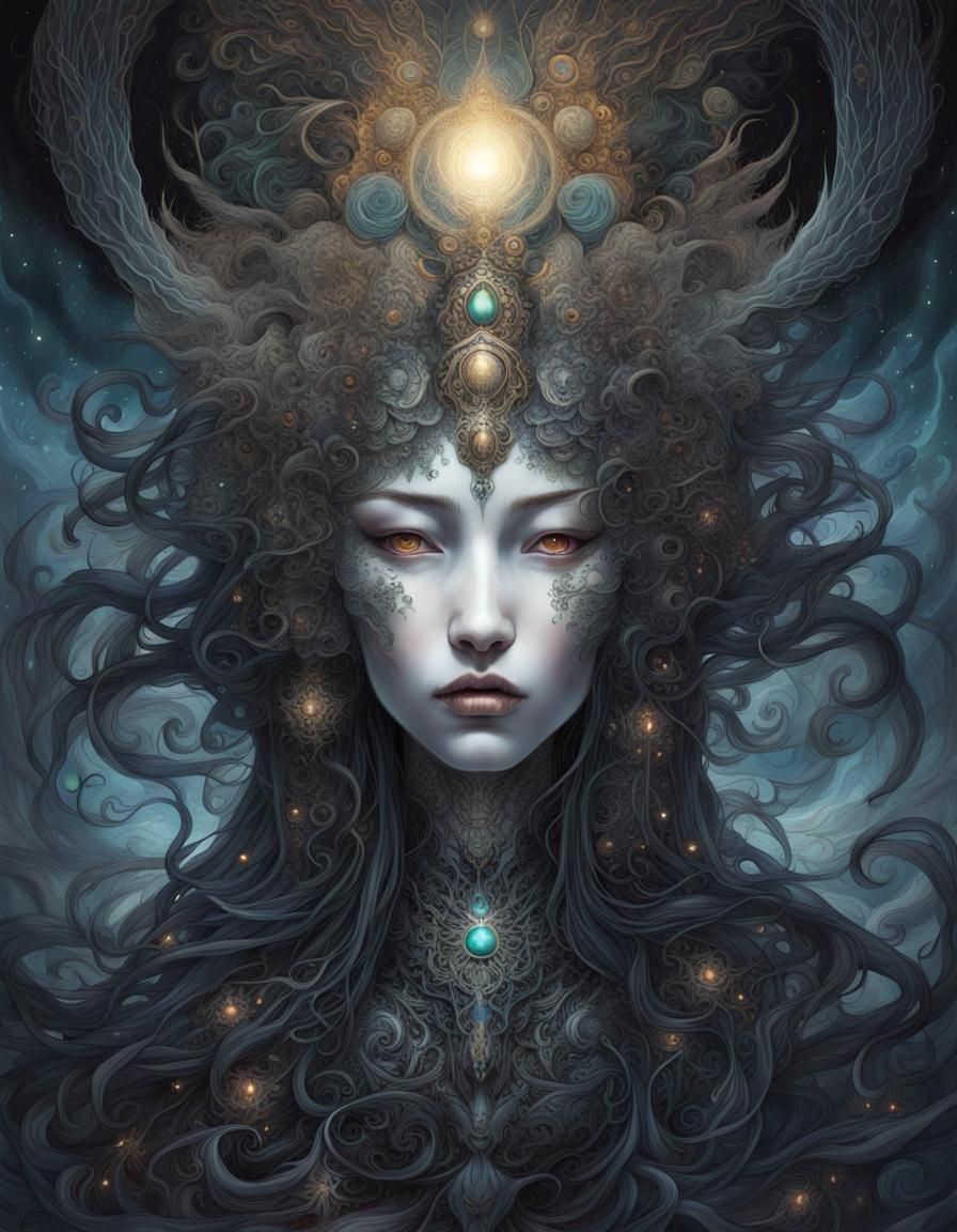 Darkness Spirit in Vibrant Celestial Fantasy