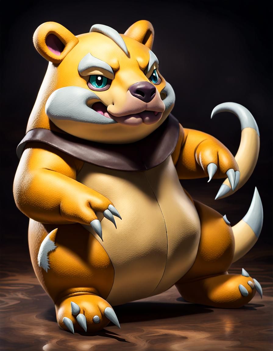 Mythical Drowzee Marowak Hybrid in Cinematic Realism