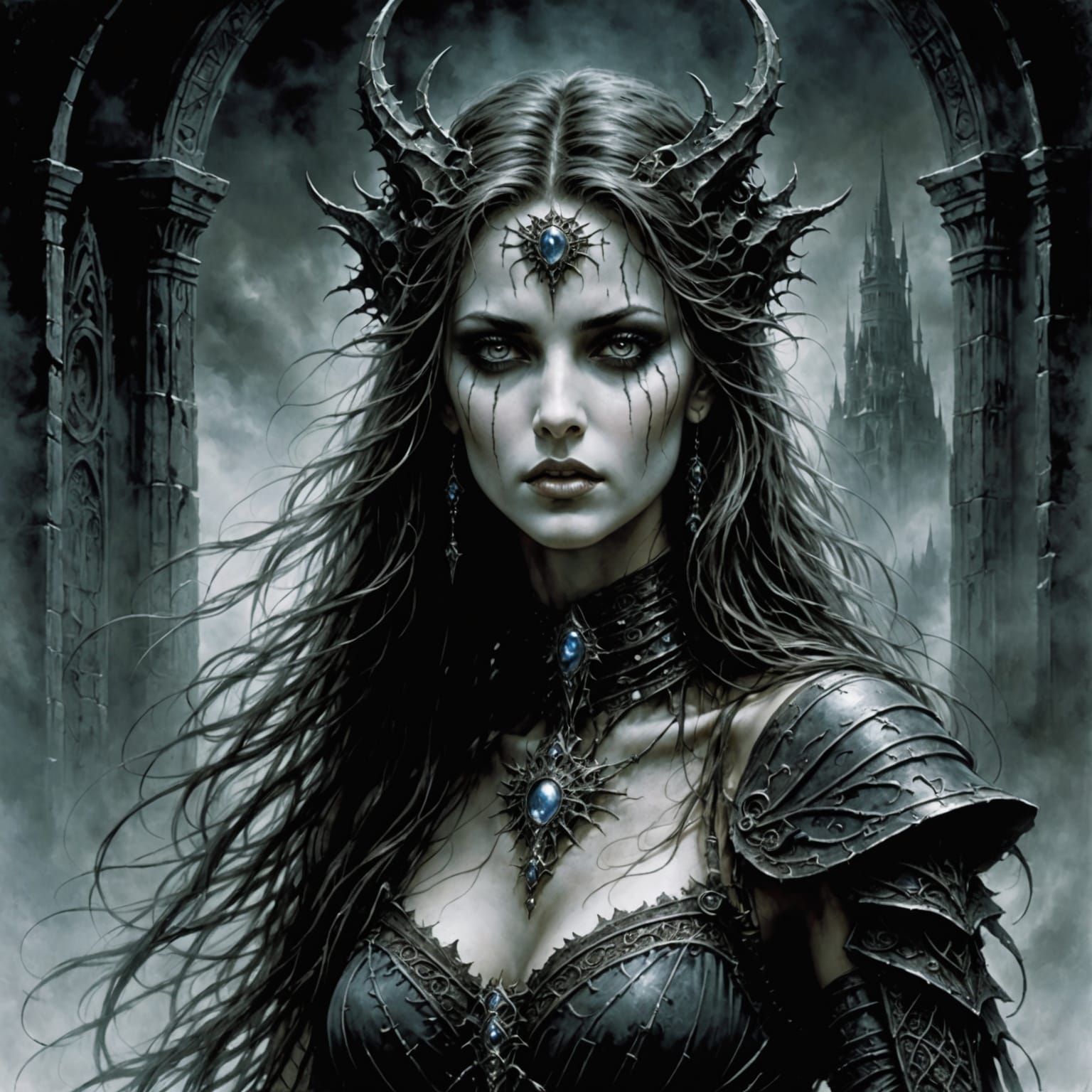 Ethereal Ghostly Figure in a Surreal Landscape