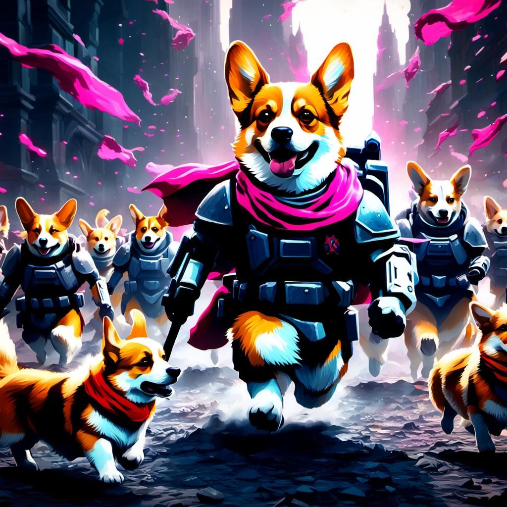 Corgi Space Captain Leads Armored Legion Against the Vacuum...