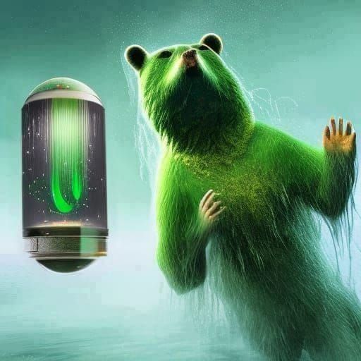 Glowing Green Orbital Lights