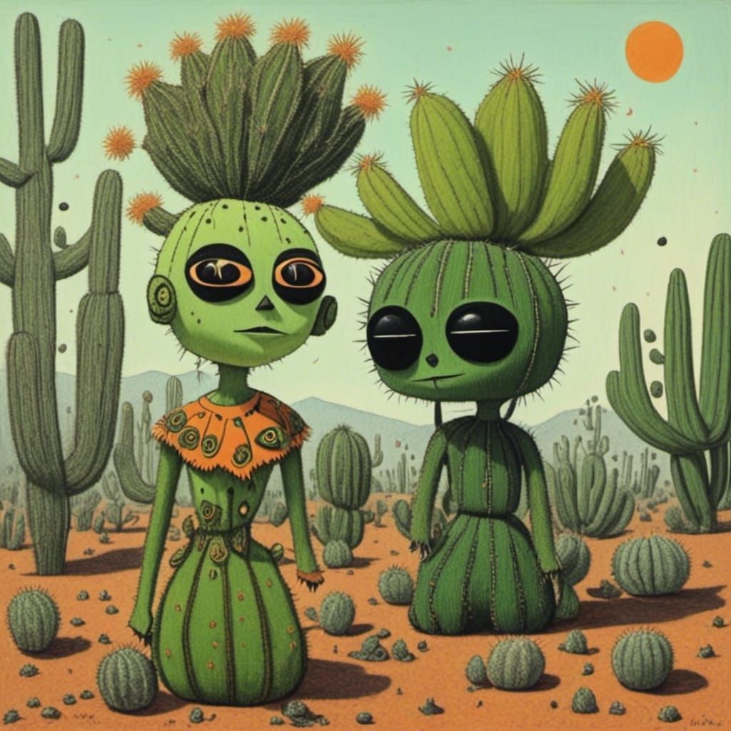 Vibrant Cactus Tribes in Nature