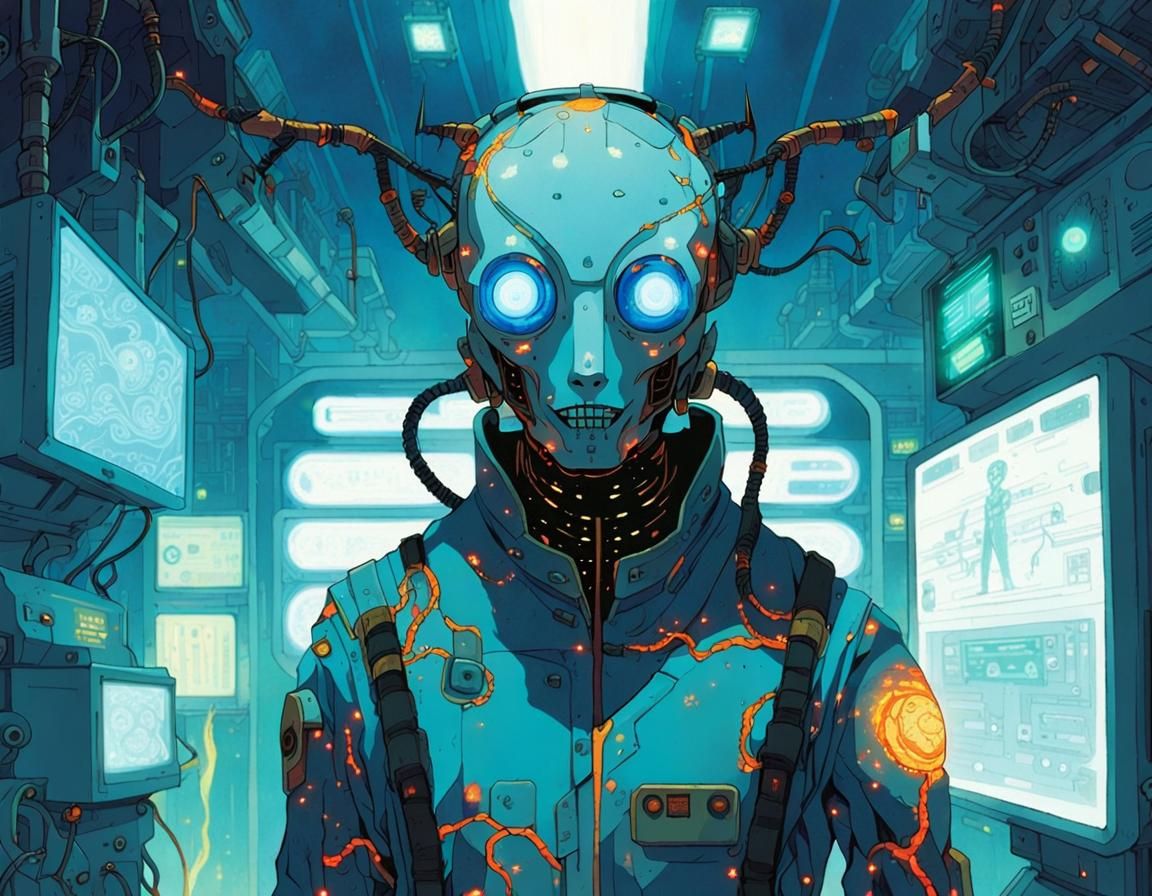 Cybernetic Demon in Dystopian Operating Theater