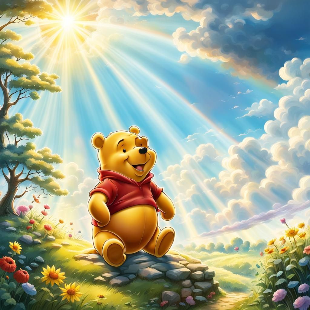 Winnie the Pooh in Divine Heavenly Sunshine