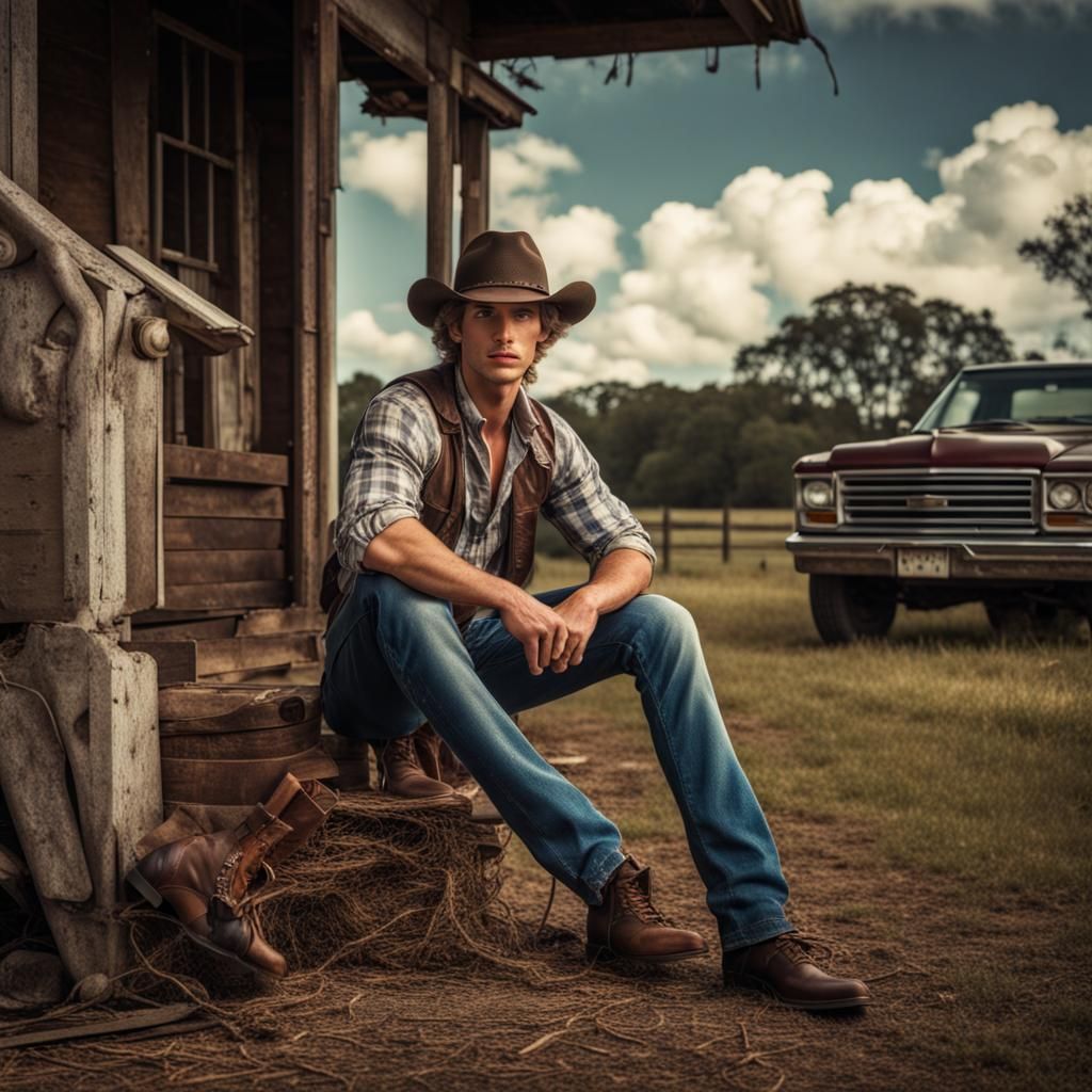 Southern Country Boy in Hyperrealistic HDR