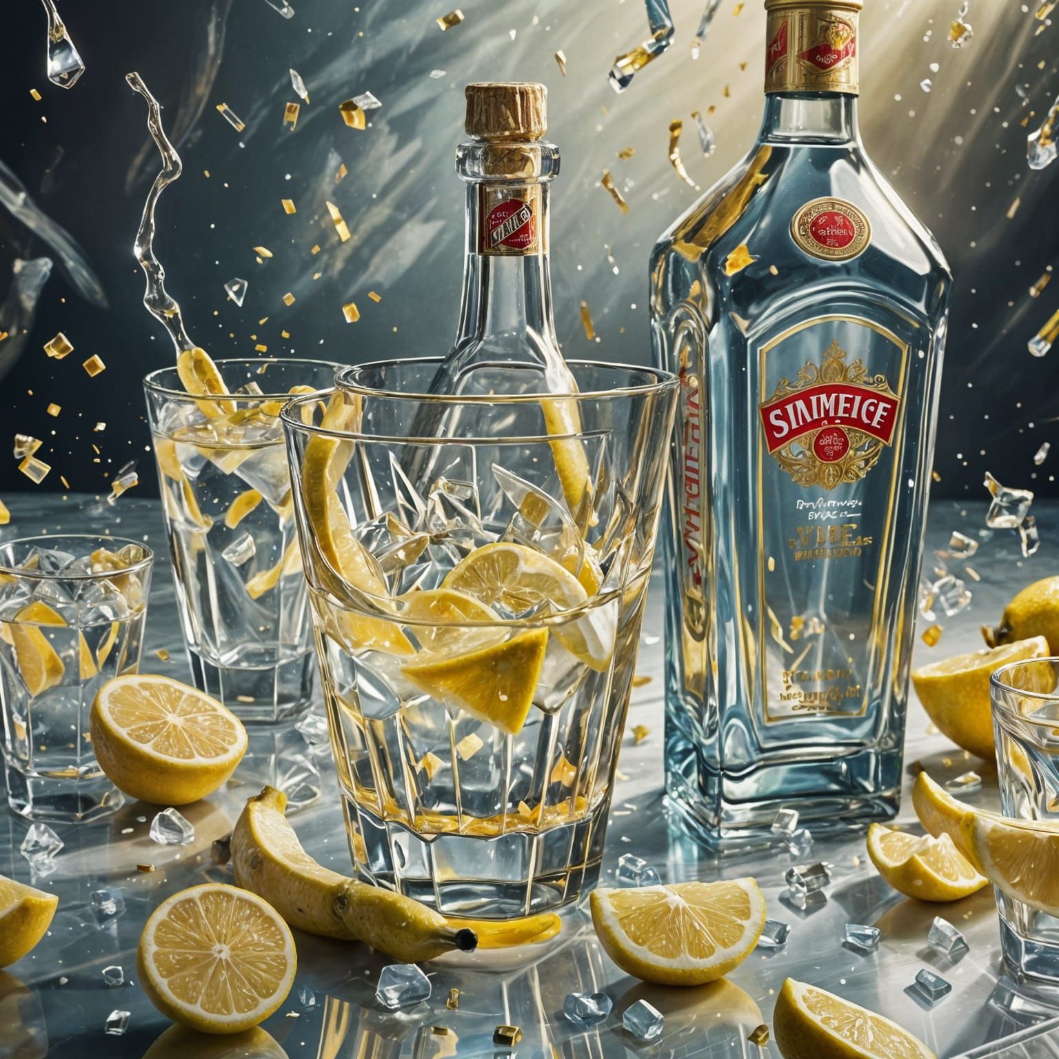 a real photo of an open bottle of Smirnoff vodka, a shot of ...