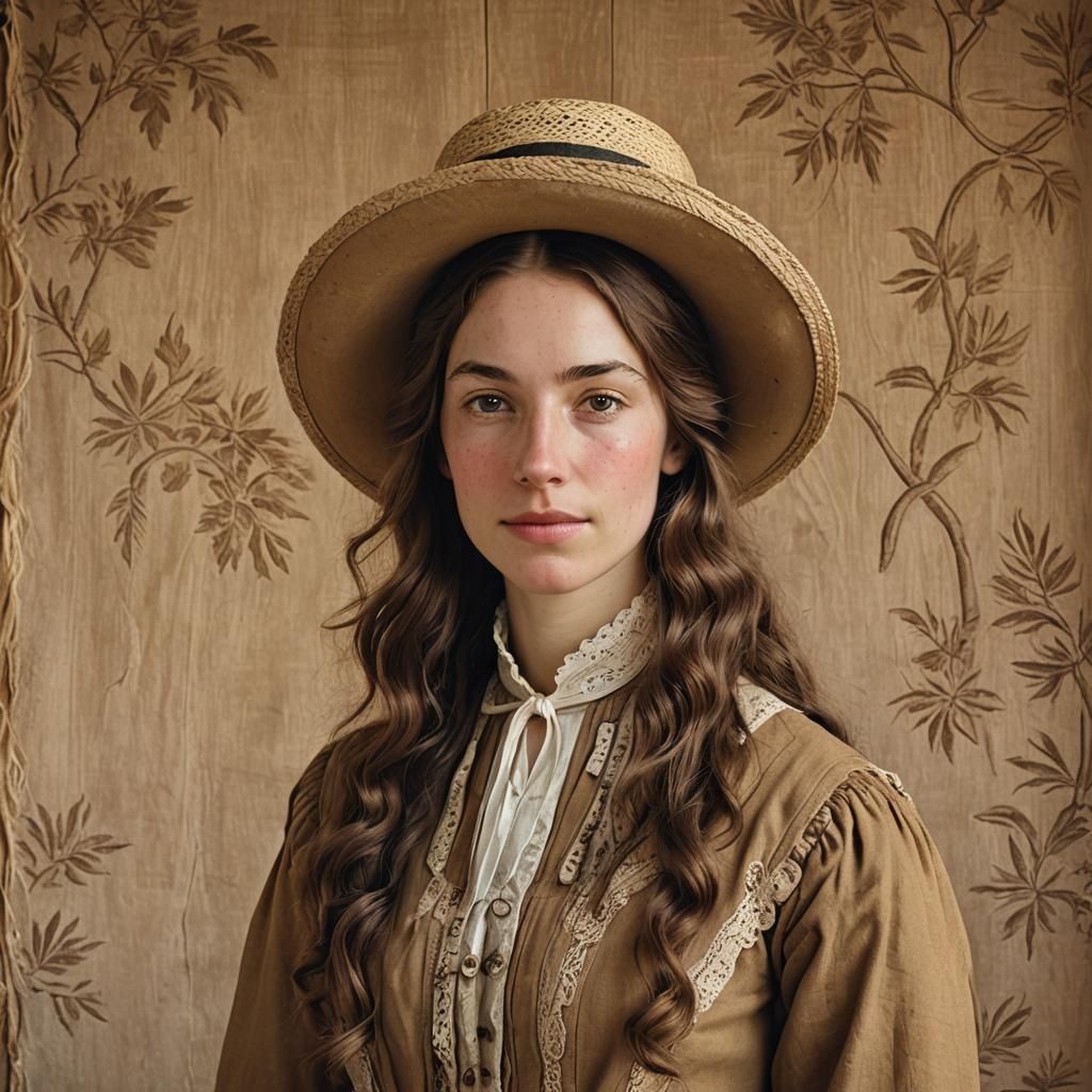 Historically Accurate Portrait of Young Woman in 1635 Americ...