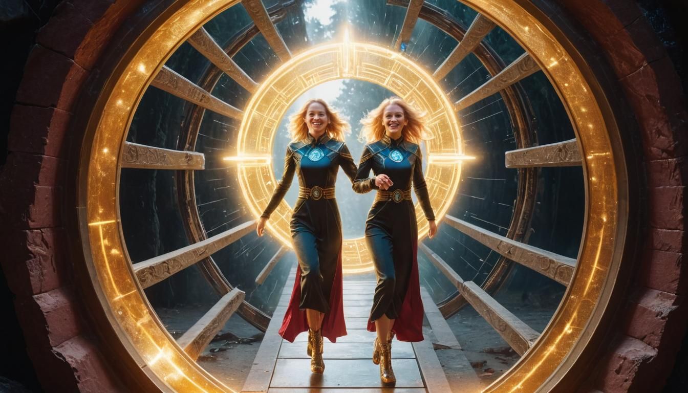 Cosmic Being Stepping into Interdimensional Portal in Starga...