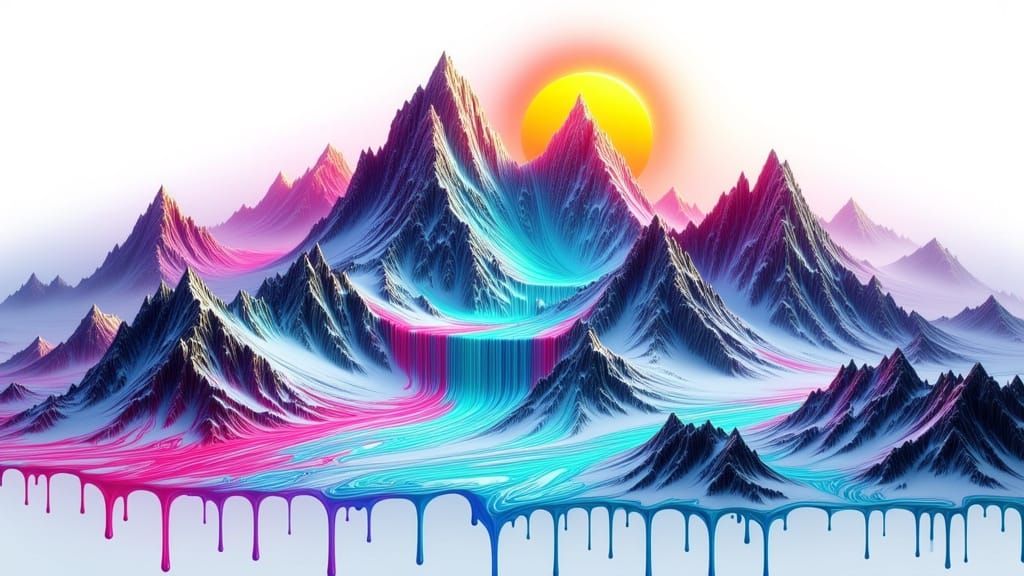 Melting Alpine Sunrise: Dreamlike Impressionist View