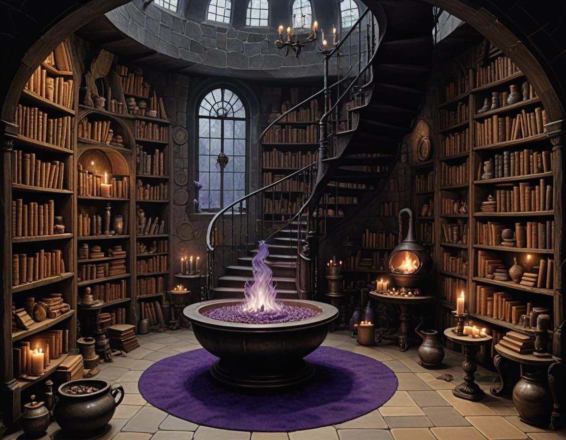 Mystical Wizard's Lair in a Gothic, Victorian Style