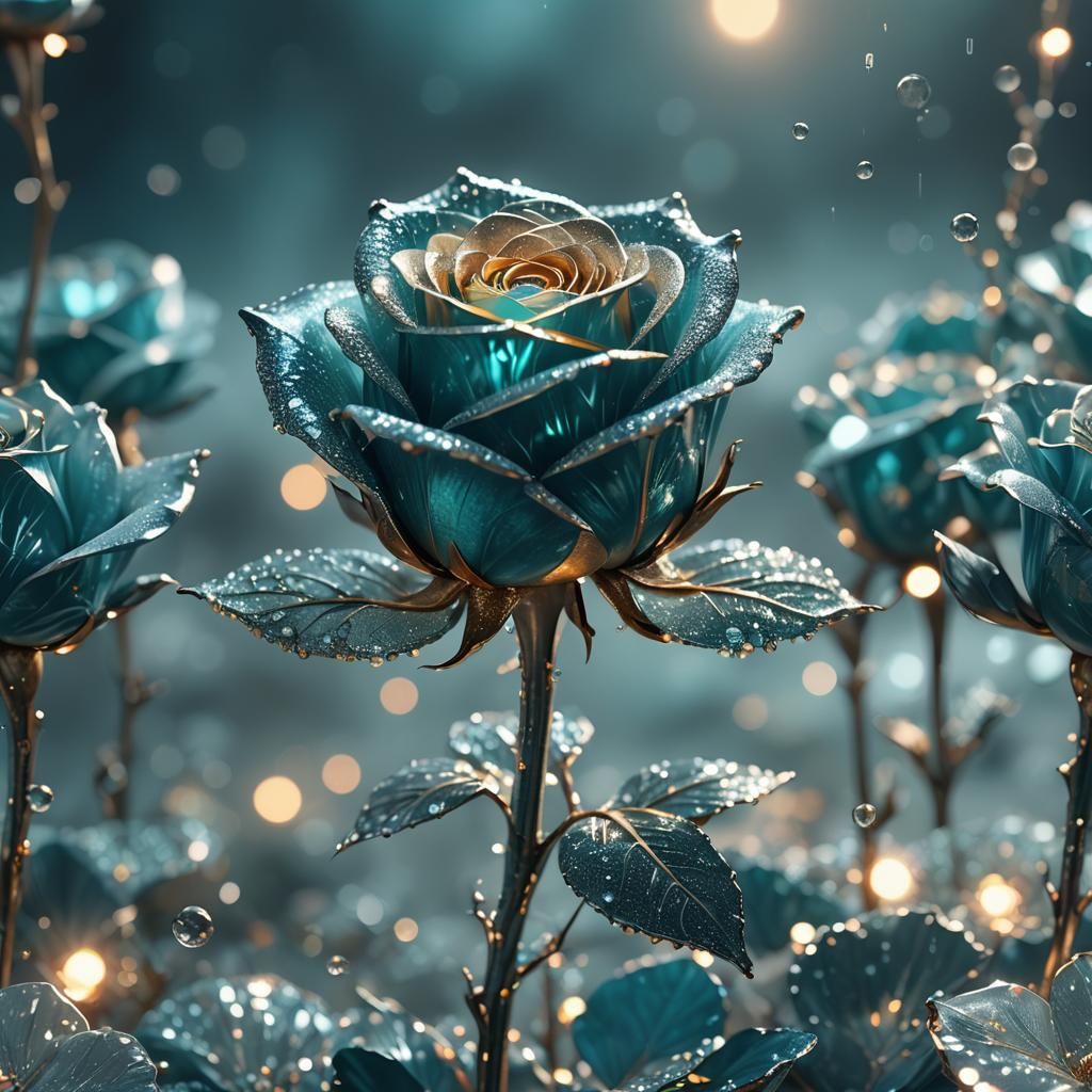 Ethereal Crystal Rose in Soft Ambient Light