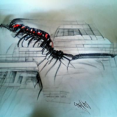 Hyperrealistic Hybrid of Dark Majesty: A Centipede and Black...
