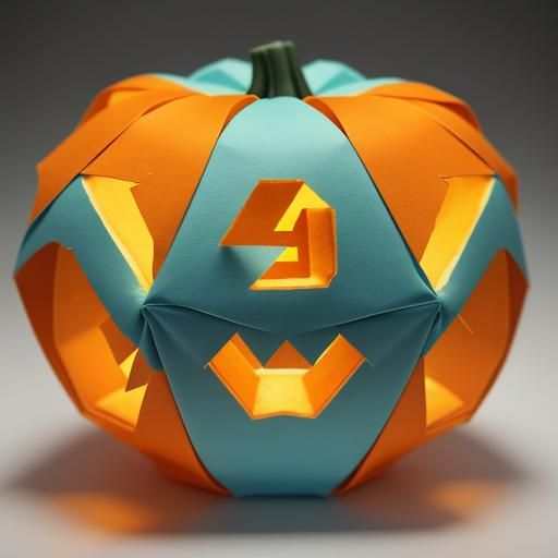 Whimsical Halloween Delight in Soft Pastel Origami Style