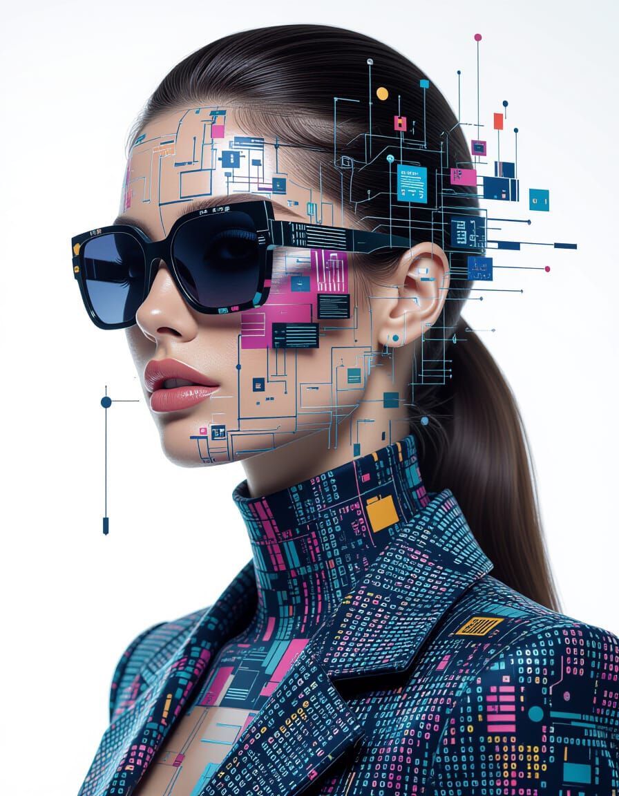 Futuristic Tech Fashion Model in Avant-Garde Design