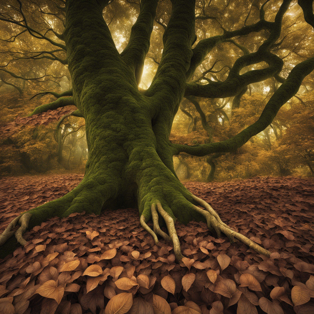 Serene Forest Landscape in Earthy Tones