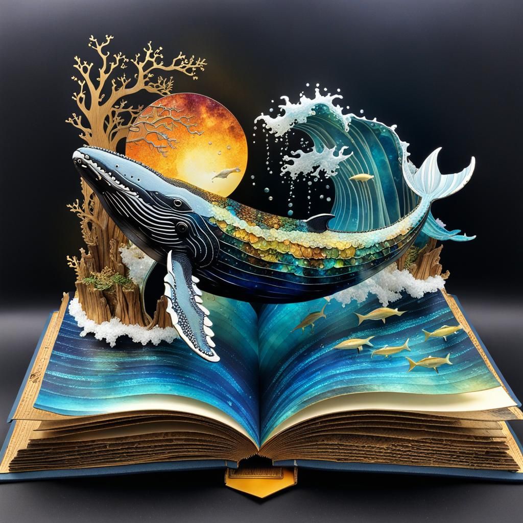 Whimsical Pop Up Book in Vintage Style with Intricate Detail...