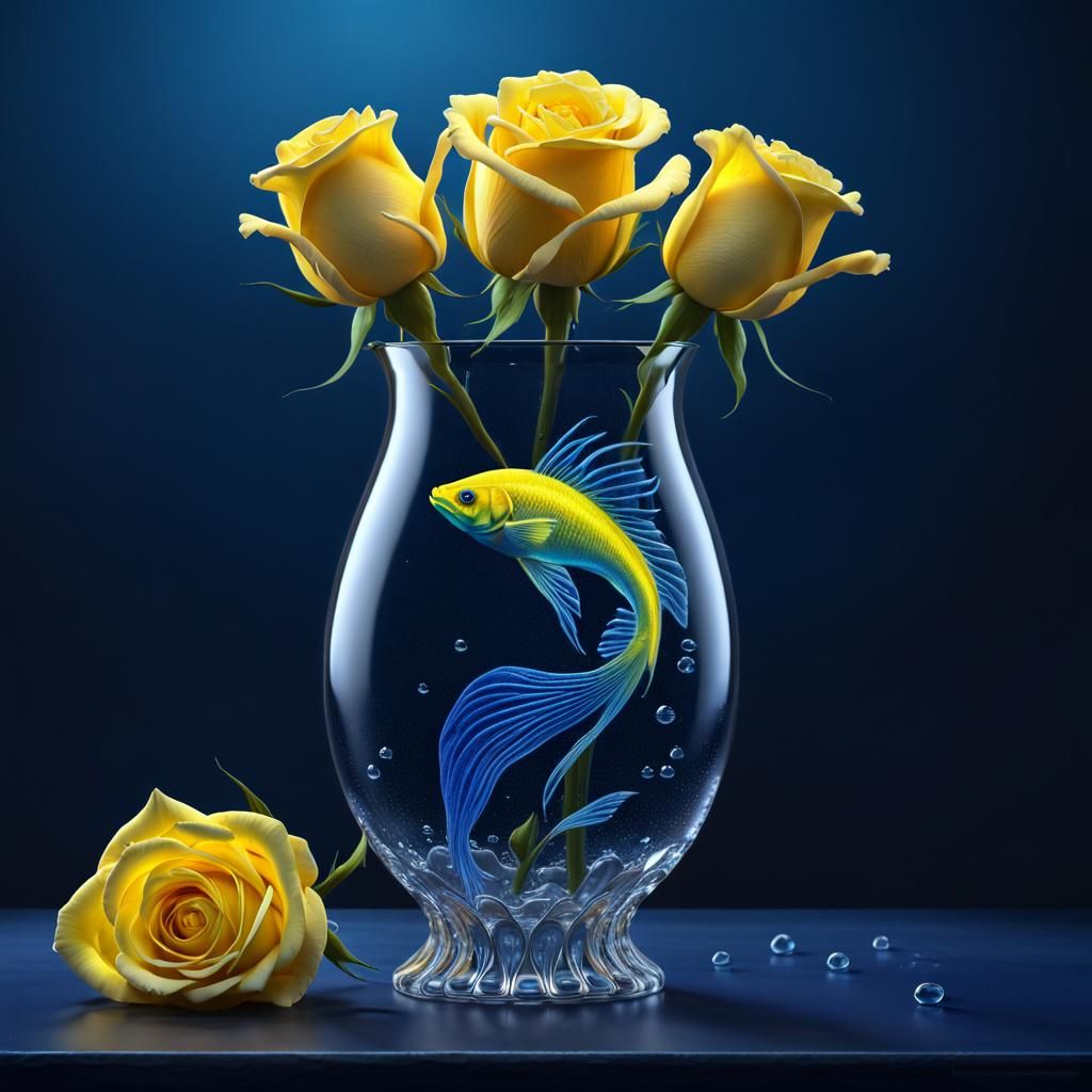 yellow rose in the vase