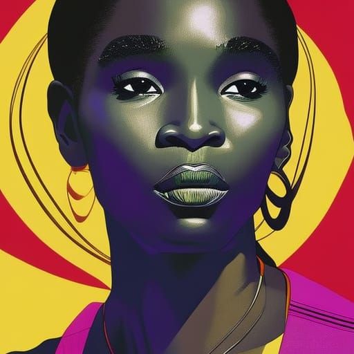 Venus Williams in Vibrant Gouache Portrait