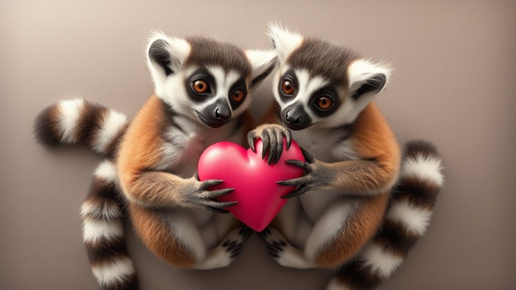 Lemur Duo Captivated by Love