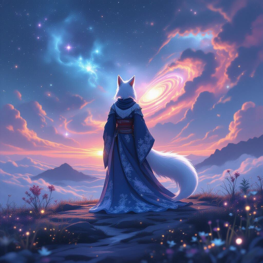 Ethereal Kitsune Spirit on Crystal Planet