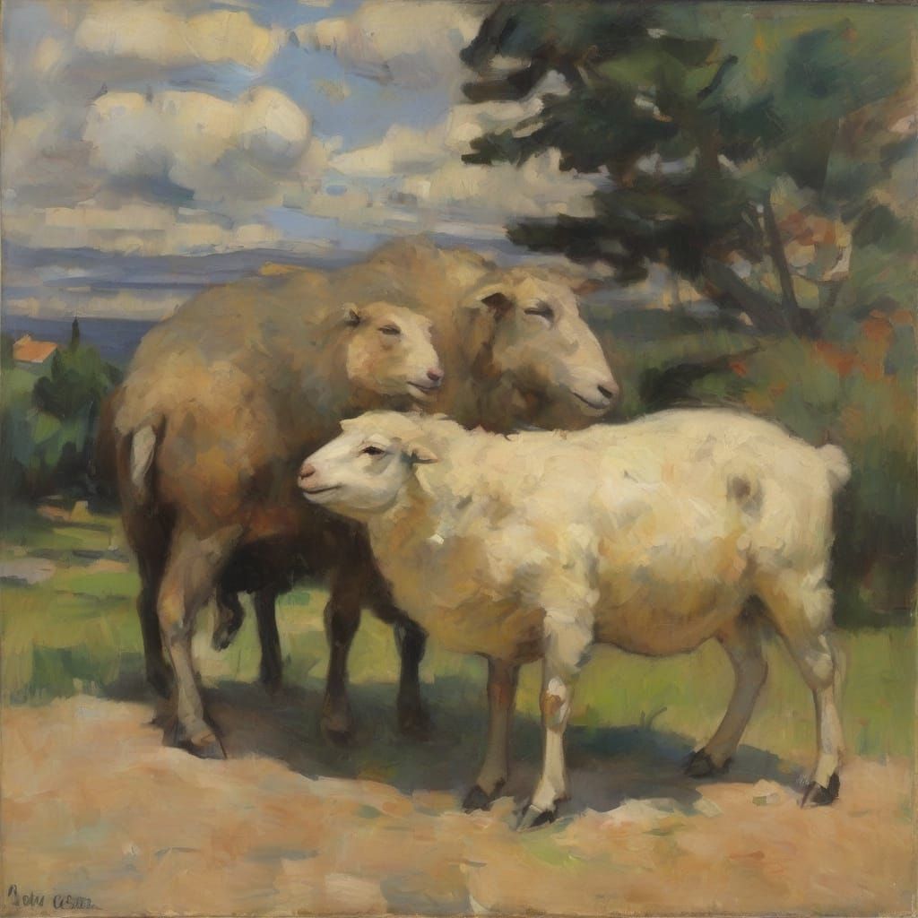 Revolutionary Sheep: Twisted Art Inspired by Masters