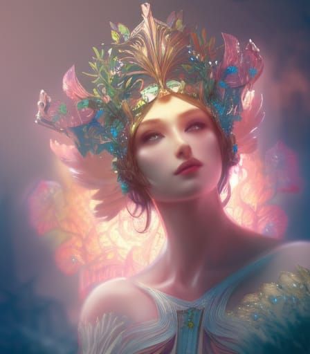 Jeweled Crown: Fantasy Art Nouveau Portrait