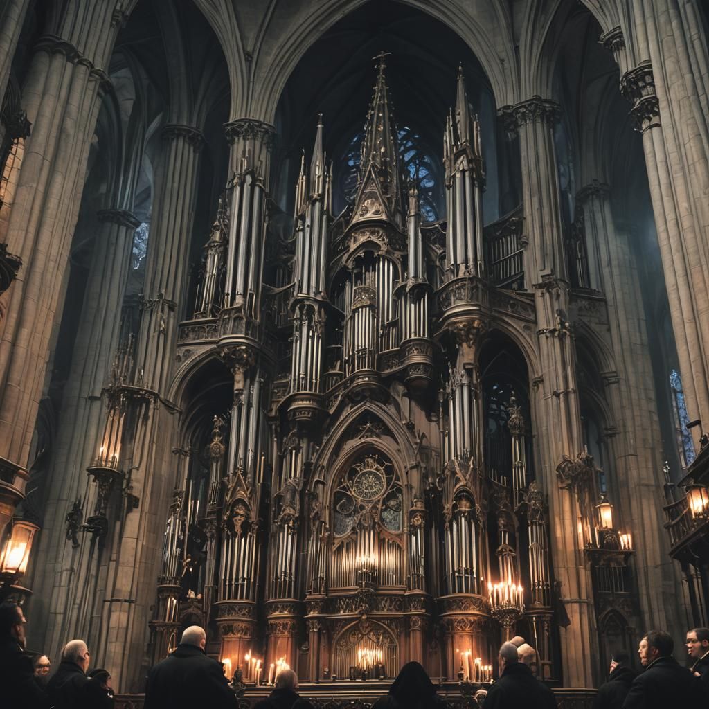 Gothic Cathedral of Condemnation in Dark Fantasy Art