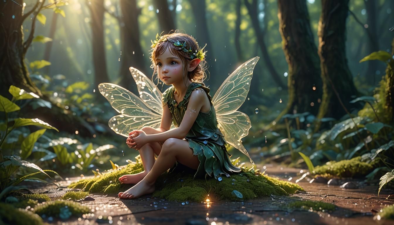 Whispering Fairy in Macro Photography Style