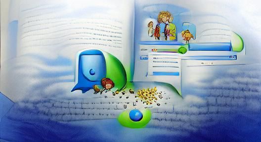 Nostalgic 3D Animated Characters in a Vintage Computer Aesth...