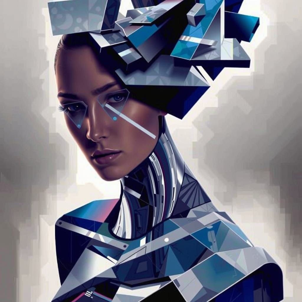 Futuristic Dress in Cubist Style
