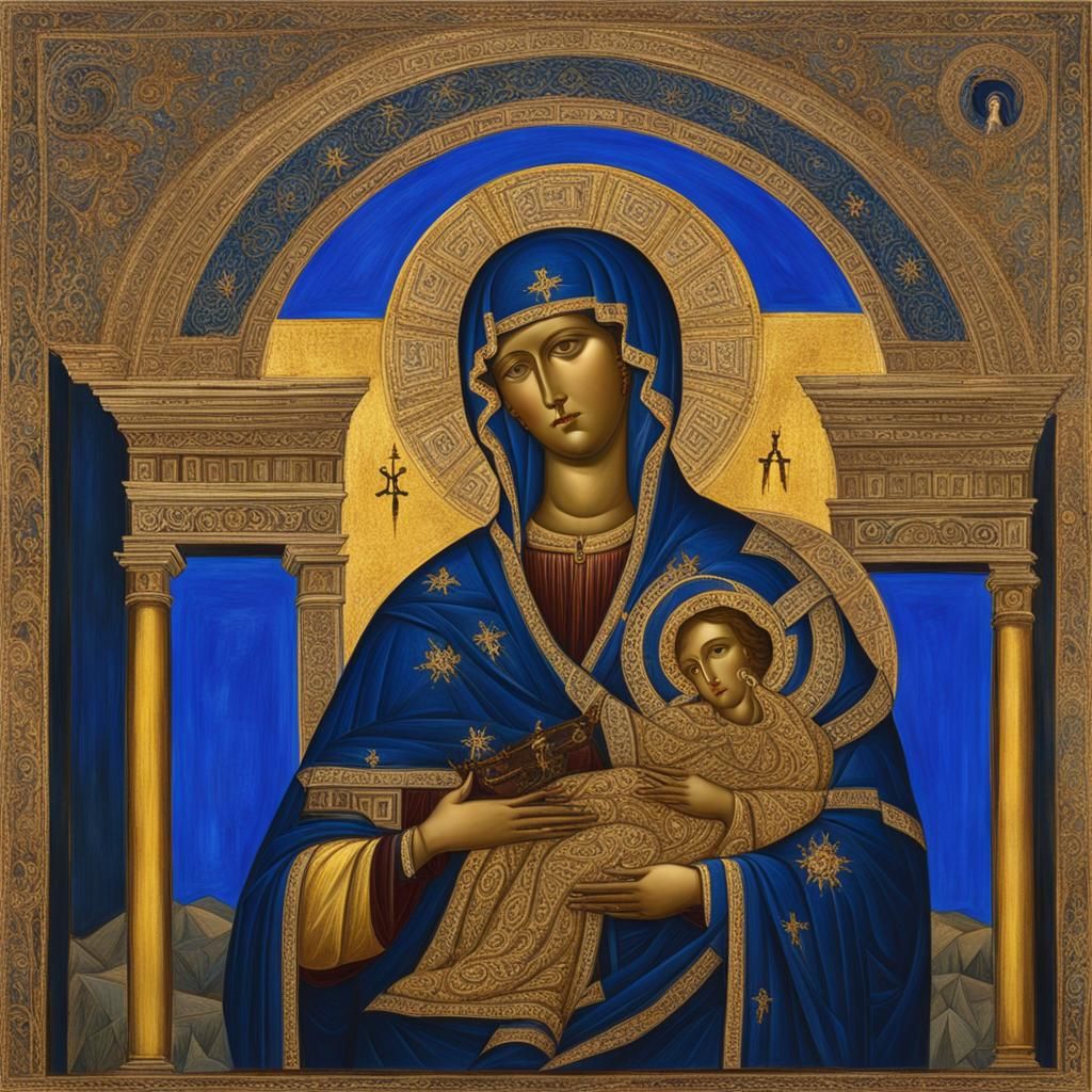 Sophia's Divine Emanation in Blue Light