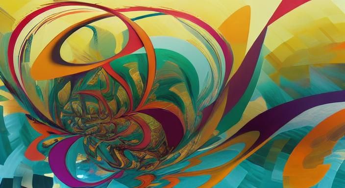 Vibrant Murakami-Inspired Geometric Abstract Art