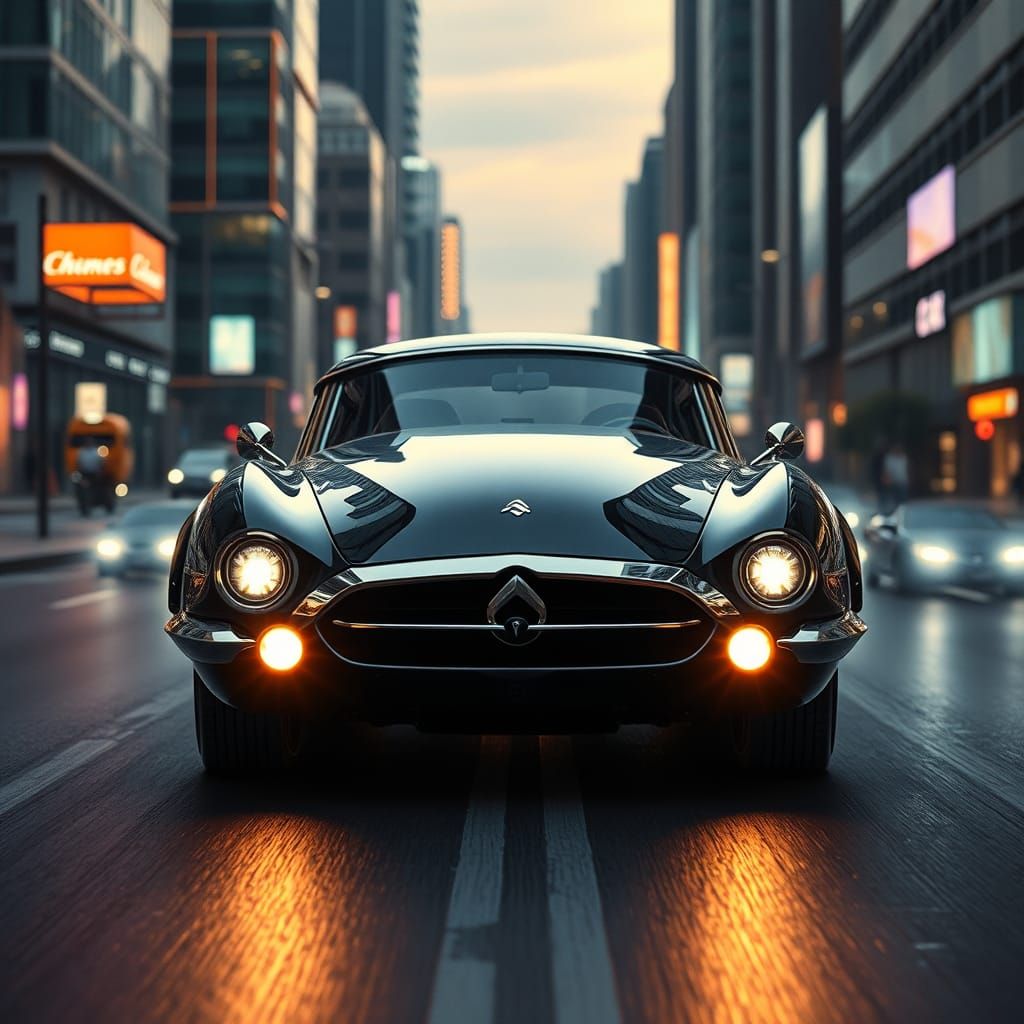 Futuristic Car Inspired by Citroën DS in 8K Style