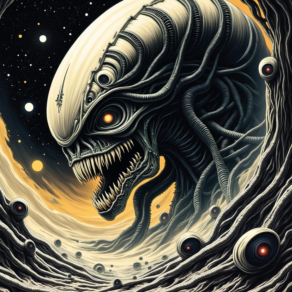 Nightmare Unleashed: The Cosmic Monstrosity with Piercing Ga...