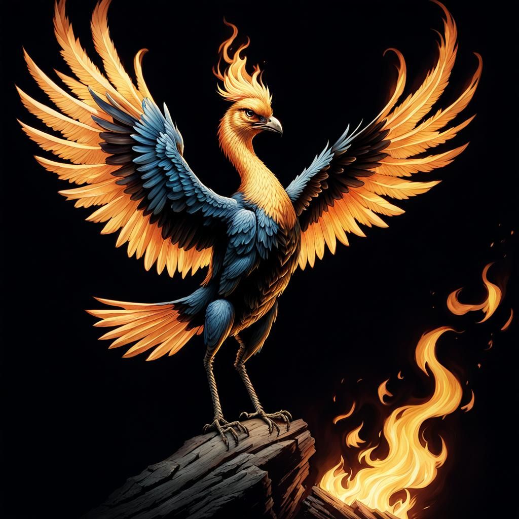Bird Guardian Shines with Fiery Ember Form