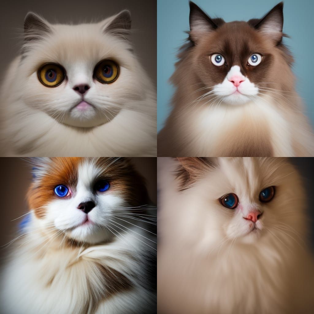 Ragdoll with button eyes. Professional photography, bokeh, n...