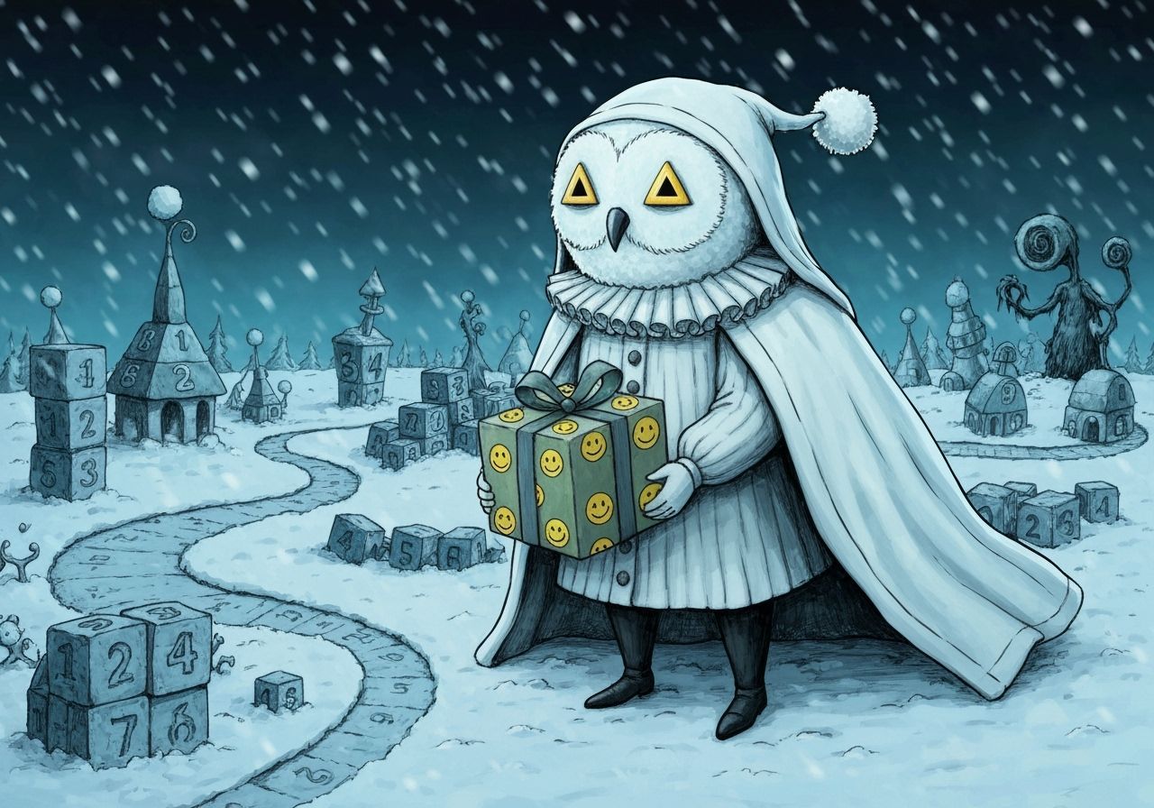 Creepy Snow Spirit in Whimsical Toyland