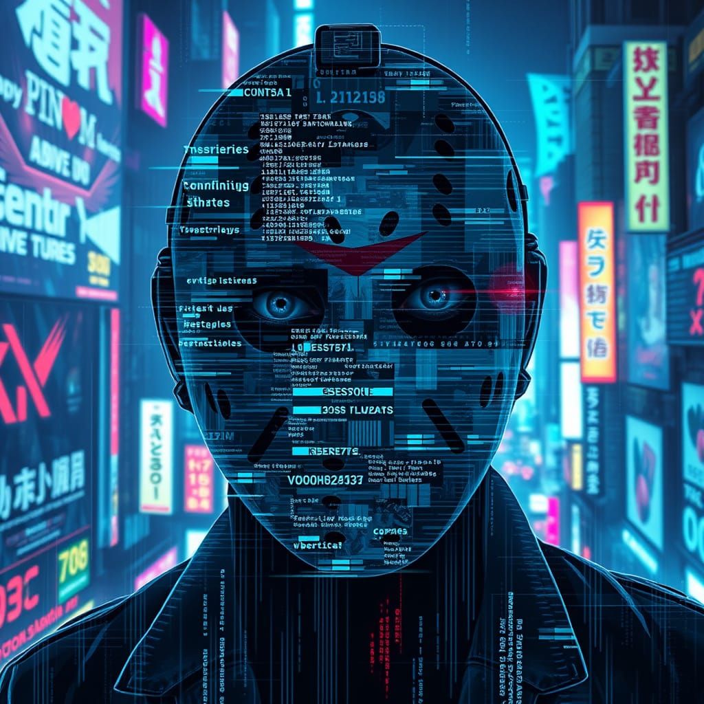 Cyberpunk Jason Voorhees with Glitch Mask