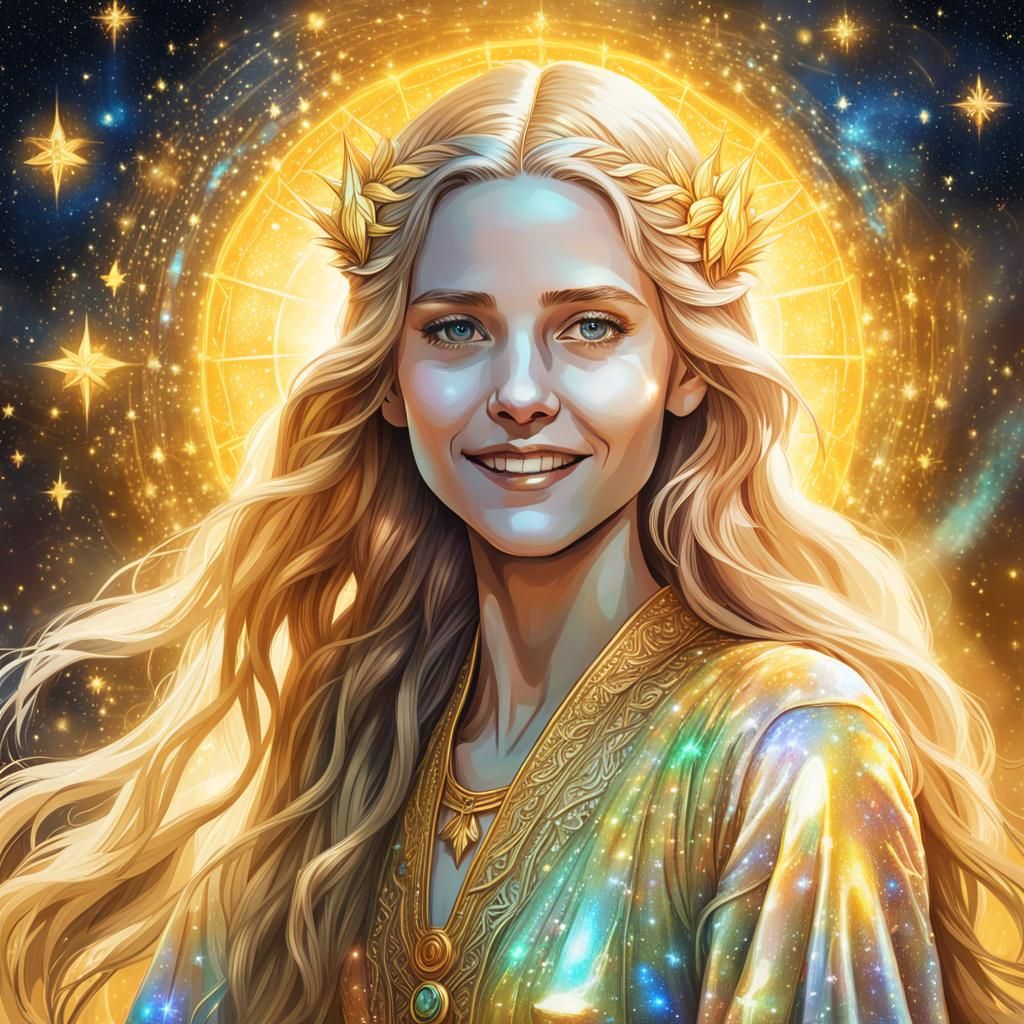 Elven Goddess in Cosmic Splendor